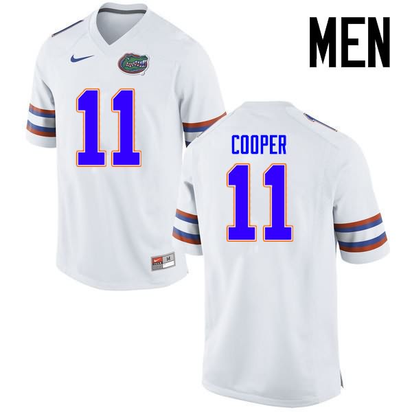 NCAA Florida Gators Riley Cooper Men's #11 Nike White Stitched Authentic College Football Jersey GLF6264TI